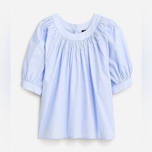 J. Crew • Worn Once • Smock-neck puff-sleeve top in cotton poplin